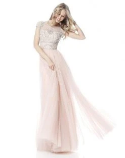 Sherri Hill - 51603 Cap Sleeve Beaded Illusion Bateau Dress