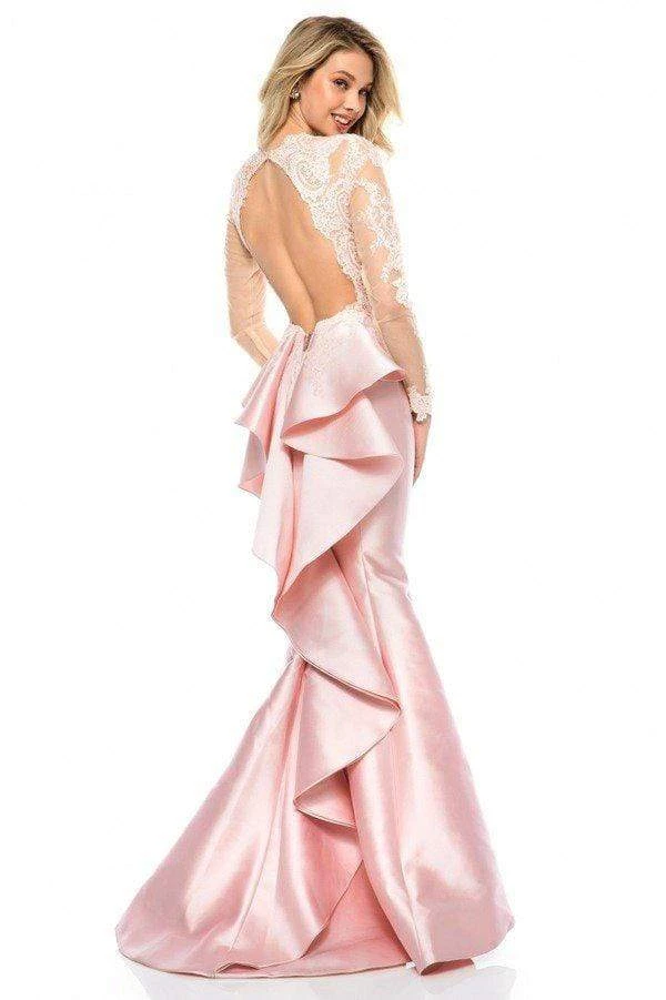 Sherri Hill - 51606 Long Sleeve Lace Mikado Mermaid Dress 4 Sherri Hill - 51606 Long Sleeve Lace Mikado Mermaid Dress