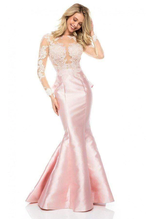 Sherri Hill - 51606 Long Sleeve Lace Mikado Mermaid Dress 5 Sherri Hill - 51606 Long Sleeve Lace Mikado Mermaid Dress