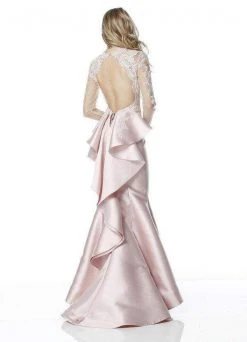 Sherri Hill - 51606 Long Sleeve Lace Mikado Mermaid Dress 13 Sherri Hill - 51606 Long Sleeve Lace Mikado Mermaid Dress