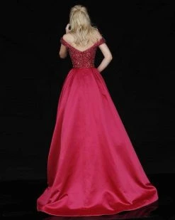 Sherri Hill - 51610 Beaded Satin Off The Shoulder Long Dress 14 Sherri Hill - 51610 Beaded Satin Off The Shoulder Long Dress
