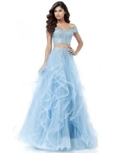 Sherri Hill - 51617 Two Piece Off-Shoulder Tulle Evening Dress 16 Sherri Hill - 51617 Two Piece Off-Shoulder Tulle Evening Dress