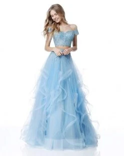 Sherri Hill - 51617 Two Piece Off-Shoulder Tulle Evening Dress 14 Sherri Hill - 51617 Two Piece Off-Shoulder Tulle Evening Dress