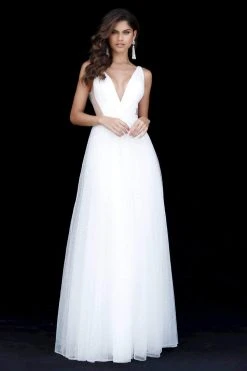 Sherri Hill - 51620 Pleated Plunging V-Neck Ballgown