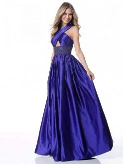Sherri Hill - 51621 Criss Cross Halter Neck Satin Evening Gown 17 Sherri Hill - 51621 Criss Cross Halter Neck Satin Evening Gown