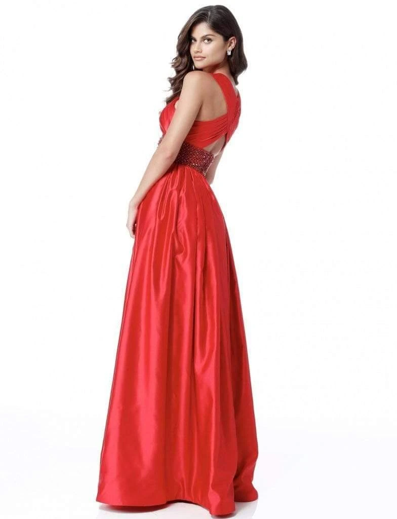 Sherri Hill - 51621 Criss Cross Halter Neck Satin Evening Gown 4 Sherri Hill - 51621 Criss Cross Halter Neck Satin Evening Gown