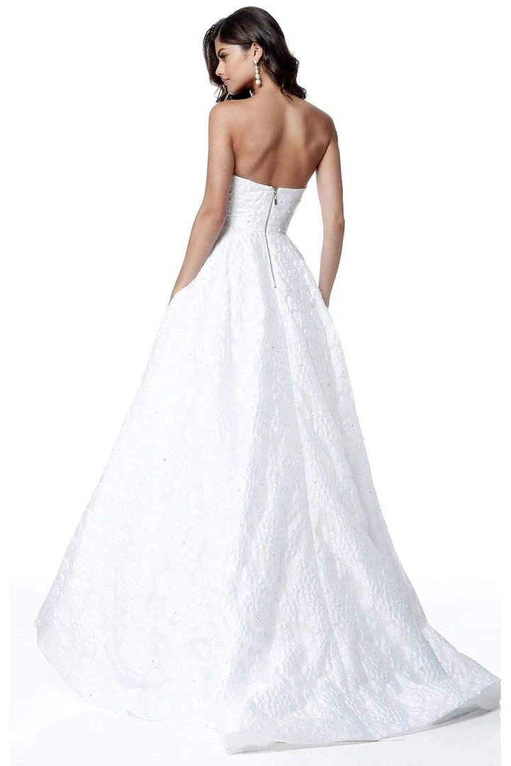 Sherri Hill - 51623 Floral Textured Strapless Ballgown 4 Sherri Hill - 51623 Floral Textured Strapless Ballgown