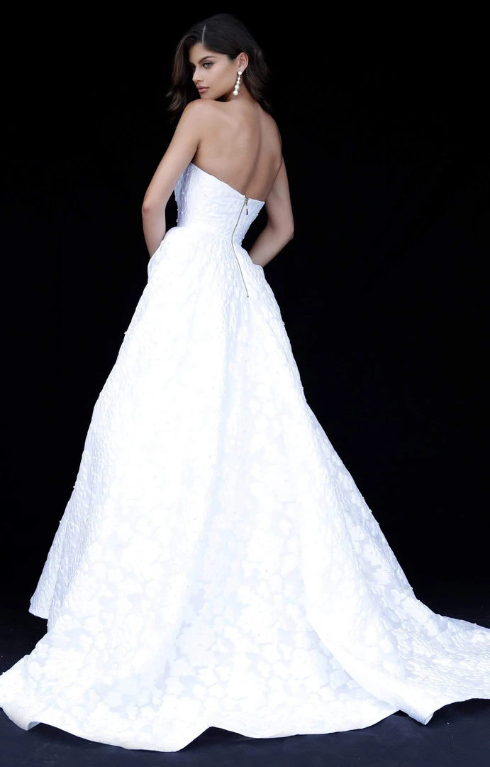 Sherri Hill - 51623 Floral Textured Strapless Ballgown 6 Sherri Hill - 51623 Floral Textured Strapless Ballgown