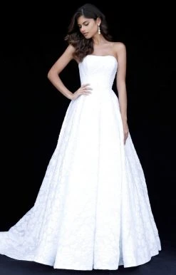 Sherri Hill - 51623 Floral Textured Strapless Ballgown 10 Sherri Hill - 51623 Floral Textured Strapless Ballgown