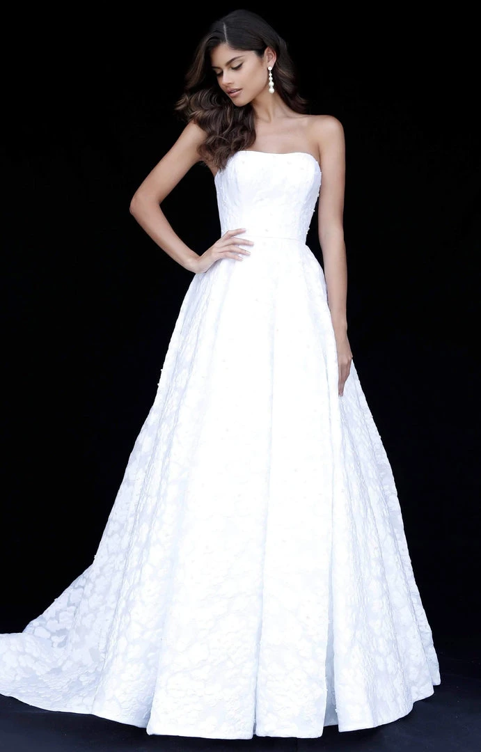 Sherri Hill - 51623 Floral Textured Strapless Ballgown 5 Sherri Hill - 51623 Floral Textured Strapless Ballgown