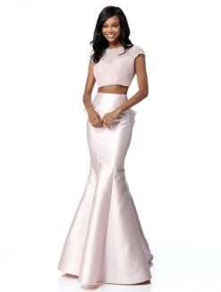 Sherri Hill - 51624 Two Piece Jewel Ruffled Mermaid Gown