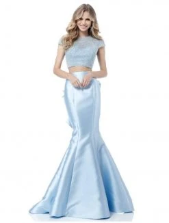 Sherri Hill - 51624 Two Piece Jewel Ruffled Mermaid Gown