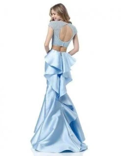 Sherri Hill - 51624 Two Piece Jewel Ruffled Mermaid Gown