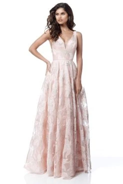 Sherri Hill - 51628 Floral Print Deep V-neck A-line Gown 15 Sherri Hill - 51628 Floral Print Deep V-neck A-line Gown