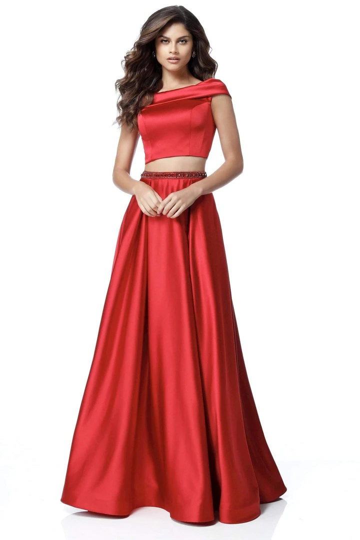 Sherri Hill - 51632 Two Piece Off-Shoulder Satin A-Line Dress 6 Sherri Hill - 51632 Two Piece Off-Shoulder Satin A-Line Dress
