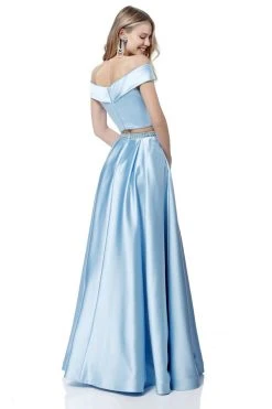 Sherri Hill - 51632 Two Piece Off-Shoulder Satin A-Line Dress