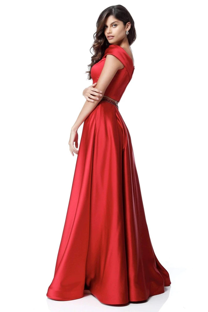 Sherri Hill - 51632 Two Piece Off-Shoulder Satin A-Line Dress 8 Sherri Hill - 51632 Two Piece Off-Shoulder Satin A-Line Dress