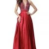 Sherri Hill - 51636 Plunging V-Neck Notched A Line Dress 1 Sherri Hill - 51636 Plunging V-Neck Notched A Line Dress