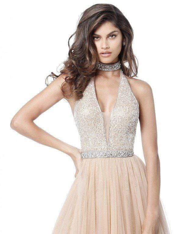 Sherri Hill - 51637 Sequined Deep Halter V-neck Chiffon A-line Dress 10 Sherri Hill - 51637 Sequined Deep Halter V-neck Chiffon A-line Dress