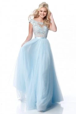 Sherri Hill - 51638 Lace Appliqued Illusion Bodice Long Dress