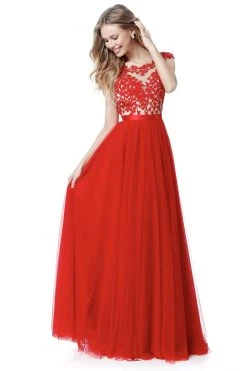Sherri Hill - 51638 Lace Appliqued Illusion Bodice Long Dress