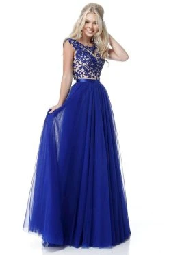 Sherri Hill - 51638 Lace Appliqued Illusion Bodice Long Dress