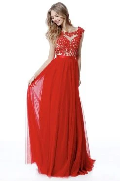 Sherri Hill - 51638 Lace Appliqued Illusion Bodice Long Dress