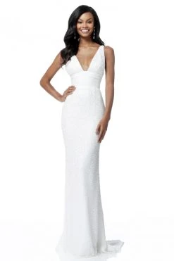 Sherri Hill - 51641 Beaded Fitted Long Sheath Dress