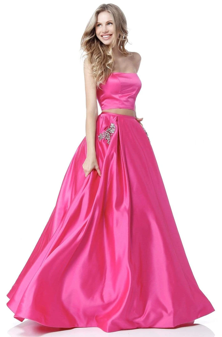 Sherri Hill - 51649 Two-Piece Satin Strapless A Line Dress 6 Sherri Hill - 51649 Two-Piece Satin Strapless A Line Dress