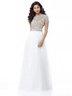 Sherri Hill - 51652 Beaded Jewel Neck Chiffon A-line Gown