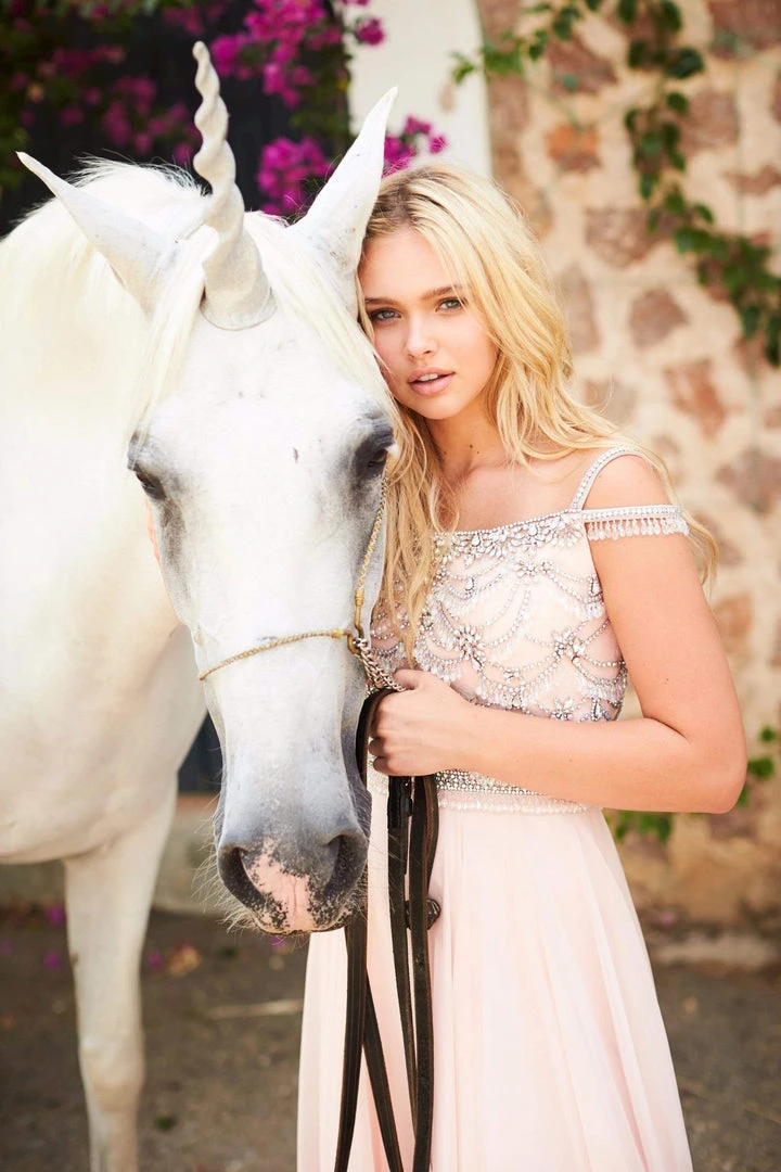 Sherri Hill - 51658 Beaded Off-Shoulder Chiffon A-line Gown 7 Sherri Hill - 51658 Beaded Off-Shoulder Chiffon A-line Gown