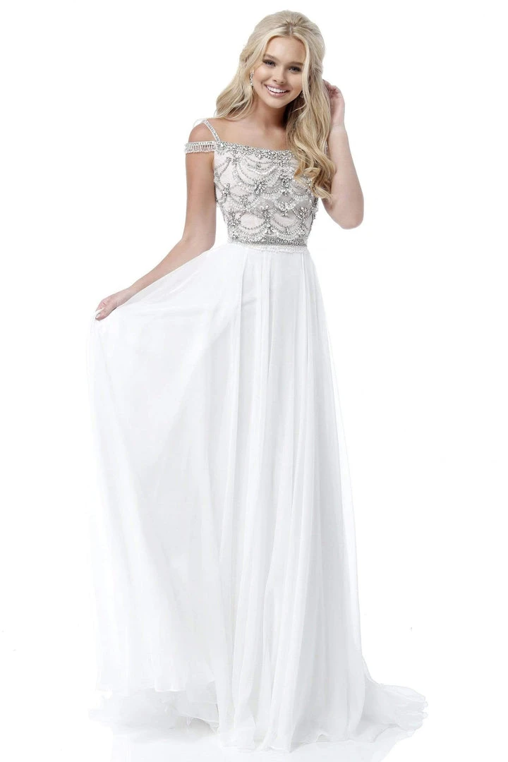Sherri Hill - 51658 Beaded Off-Shoulder Chiffon A-line Gown 10 Sherri Hill - 51658 Beaded Off-Shoulder Chiffon A-line Gown