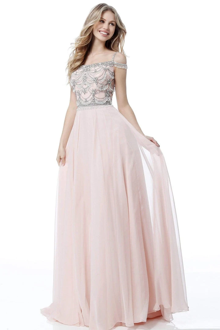 Sherri Hill - 51658 Beaded Off-Shoulder Chiffon A-line Gown 6 Sherri Hill - 51658 Beaded Off-Shoulder Chiffon A-line Gown