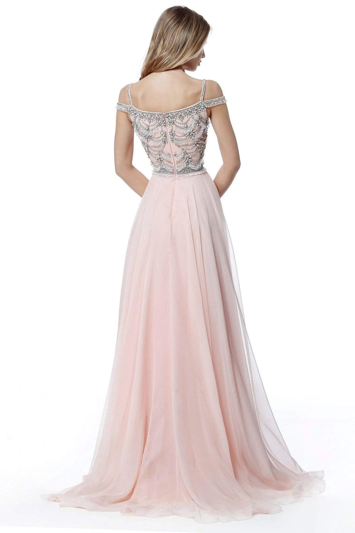 Sherri Hill - 51658 Beaded Off-Shoulder Chiffon A-line Gown 4 Sherri Hill - 51658 Beaded Off-Shoulder Chiffon A-line Gown