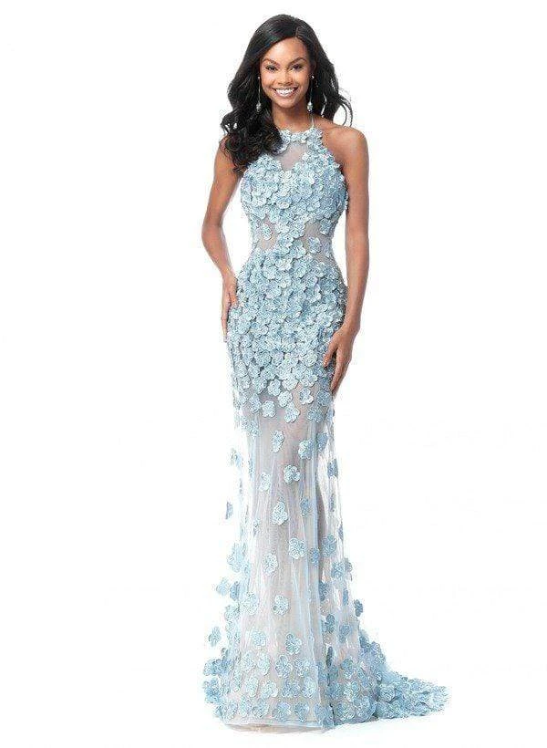 Sherri Hill - 51660 Floral Applique Halter Trumpet Dress 6 Sherri Hill - 51660 Floral Applique Halter Trumpet Dress