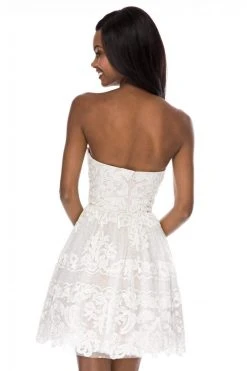 Sherri Hill - 51668 Strapless Short Lace A-line Cocktail Dress