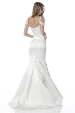 Sherri Hill - 51669 Beaded Deep V-Neck Satin Mermaid Dress