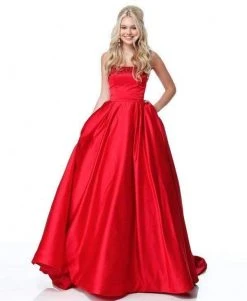Sherri Hill - 51674 Beaded Strapless Satin Ballgown
