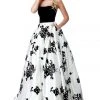 Sherri Hill - 51685 Strapless Velvet Floral Detailed Ballgown 1 Sherri Hill - 51685 Strapless Velvet Floral Detailed Ballgown