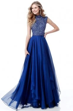Sherri Hill - 51687 Beaded High Neck Chiffon A Line Dress 15 Sherri Hill - 51687 Beaded High Neck Chiffon A Line Dress