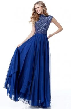 Sherri Hill - 51687 Beaded High Neck Chiffon A Line Dress 17 Sherri Hill - 51687 Beaded High Neck Chiffon A Line Dress