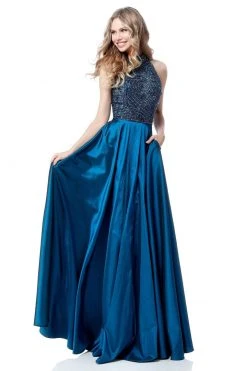 Sherri Hill - 51690 High Halter Beaded Taffeta Dress