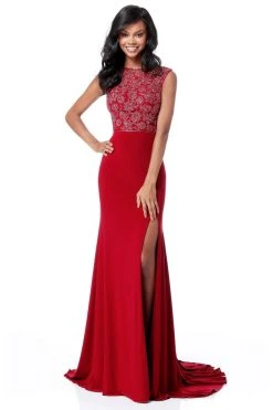 Sherri Hill - 51692 Long Beaded Jersey Trumpet Dress