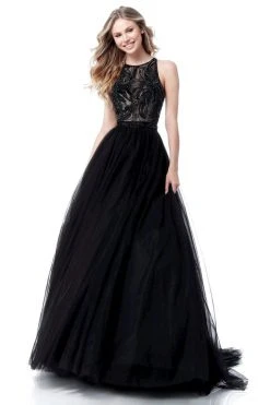 Sherri Hill - 51704 Beaded Halter Tulle Ballgown