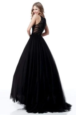 Sherri Hill - 51704 Beaded Halter Tulle Ballgown