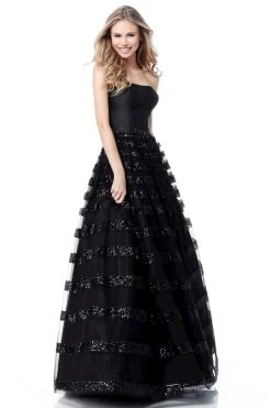 Sherri Hill - 51705 Sequined Strapless Semi-Sweetheart Tulle Ballgown 9 Sherri Hill - 51705 Sequined Strapless Semi-Sweetheart Tulle Ballgown