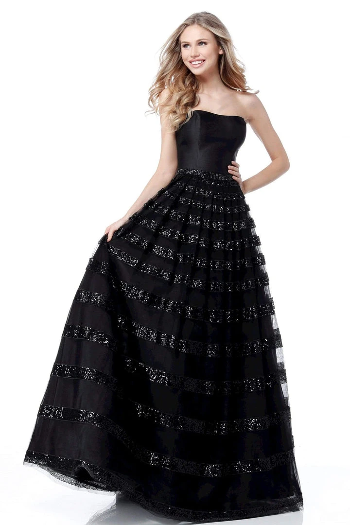 Sherri Hill - 51705 Sequined Strapless Semi-Sweetheart Tulle Ballgown 5 Sherri Hill - 51705 Sequined Strapless Semi-Sweetheart Tulle Ballgown