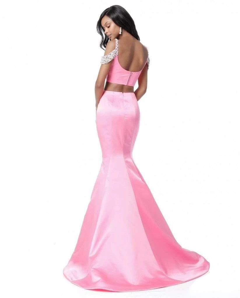 Sherri Hill - 51713 Beaded Off Shoulder Sleeve Two Piece Mermaid Gown 7 Sherri Hill - 51713 Beaded Off Shoulder Sleeve Two Piece Mermaid Gown