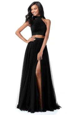 Sherri Hill - 51721 Two Piece Beaded High Halter A Line Dress