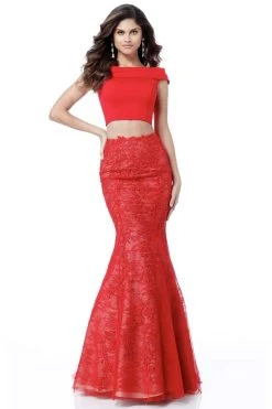 Sherri Hill - 51730 Two Piece Jersey And Lace Mermaid Dress